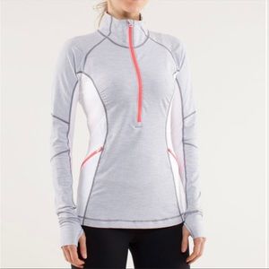 Lululemon Run Wild 1/2 Zip Pullover Wee Stripe Fossil Flash Long Sleeve